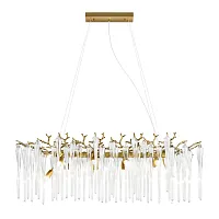 Люстра подвесная Водопад (Waterfall) 10350/1000L AB LOFT IT прозрачная на 10 ламп, основание античное бронза в стиле арт-деко современный флористика ветви Люстра подвесная Водопад (Waterfall) 10350/1000L AB LOFT IT прозрачная на 10 ламп, основание античное бронза в стиле арт-деко современный флористика ветви